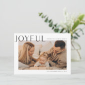 楽しミニマルいモダン家族の写真クリスマスカード シーズンカード (スタンド正面)