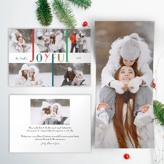 楽しモダンいカラフルタイポグラフィ5 – 写真 三つ折りクリスマスカード