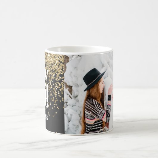 楽しモダンいミニマルタイポグラフィ写真の休日 コーヒーマグカップ (中央)