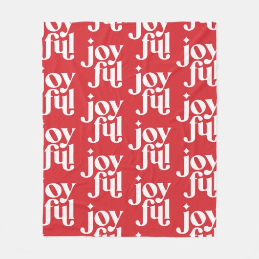 楽しモダンいミニマルタイポグラフィ赤い休日 フリースブランケット (正面)