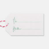 楽しモダンい手書きの緑の休日 ギフトタグ (裏面横)