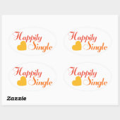 楽し独身のく 楕円形シール (シート)