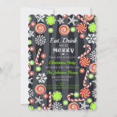 楽し食べいクリスマス飴の雪片を飲む 招待状 (正面)