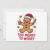 楽すぎて心配無し 面白いジンジャーブレッドクリスマス シーズンカード (正面)