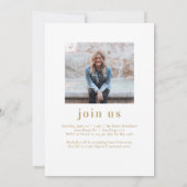 楽なチャーム編集可能なカラー卒業インビタット 招待状 (裏面)