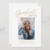 楽なチャーム編集可能なカラー卒業インビタット 招待状 (正面/裏面)