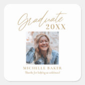 楽なチャーム編集可能なカラー卒業 スクエアシール (正面)