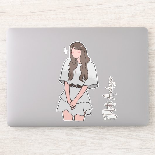 楽な美しいガールカスタマイズ シール (コンピューター)