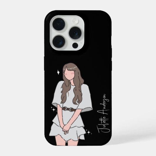 楽な美しいガールカスタマイズ iPhoneケース (裏面)