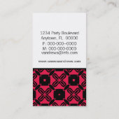 楽な美しい名刺、ホットピンク 名刺 (裏面)