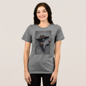 楽にシック：半袖の女性Tシャツ トライブレンドＴシャツ (正面全面)