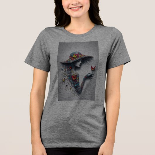 楽にシック：半袖の女性Tシャツ トライブレンドＴシャツ (正面)