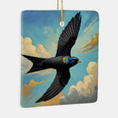 楽に放浪者：カラフル Swift Bird Portait セラミックオーナメント (右)