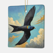 楽に放浪者：カラフル Swift Bird Portait セラミックオーナメント (左)