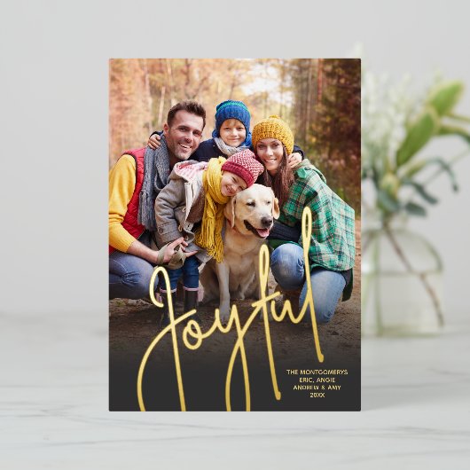 楽エレガントしい写真 箔シーズンカード (立ち正面)