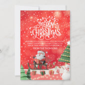 楽エレガントしきらめくいサンタのソリ乗り シーズンカード (正面)