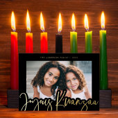 楽モダンしいクワンザムードクロス柄の写真金ゴールド 箔シーズンカード