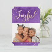 楽モダンしい金ゴールド紫の水彩写真 シーズンカード (スタンド正面)