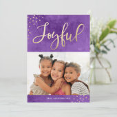 楽モダンしい金ゴールド紫の水彩写真 シーズンカード (スタンド正面)