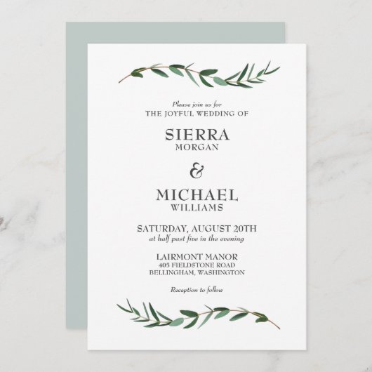 楽モダン生結婚物 招待状 (正面/裏面)