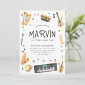 楽器で音を鳴らそう 音楽 ノート 誕生日 招待状 (スタンド正面)