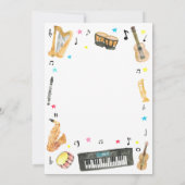 楽器で音を鳴らそう 音符 音楽 誕生日 招待状 (裏面)