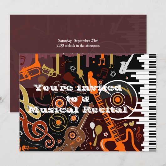 楽器の招待状 招待状 (正面/裏面)
