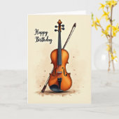 楽器の誕生日カード カード (黄色い花)