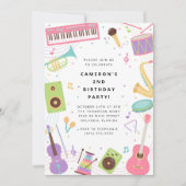 楽器の誕生日パーティー 招待状 (正面)