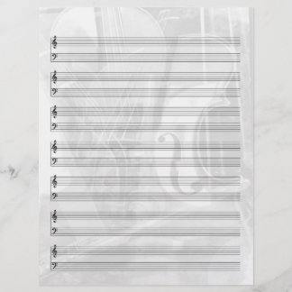 楽器をテーマにしたシルバーの紙 チラシ