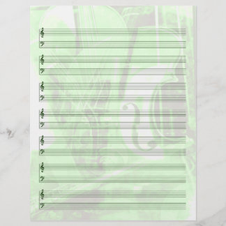 楽器をテーマにしたスタッフ紙（緑）