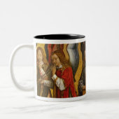 楽器を演奏する天使 ツートーンマグカップ (左)