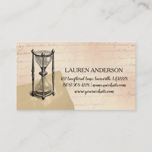 楽器ズオブザアワースチームパンク砂時計 名刺 (裏面)