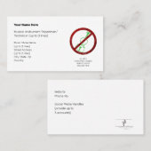 楽器型オブジェクトなしグリーンバイオリン白 名刺 (正面/裏面)