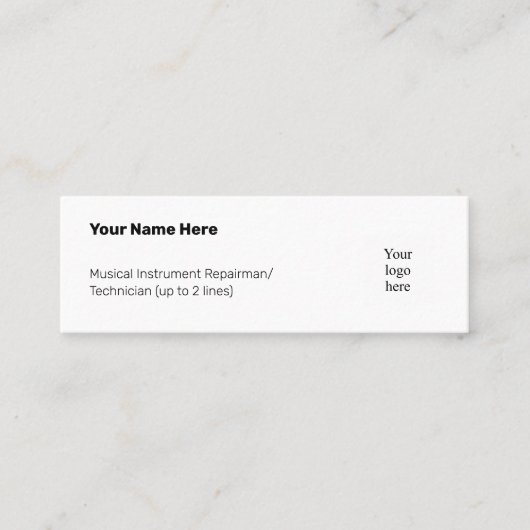 楽器型オブジェクトなしロゴミニ スキニー名刺 (正面)