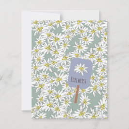 楽器植物学の手描きエーデルワイス音 ノートカード