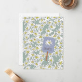 楽器植物学の手描きエーデルワイス音 ノートカード (正面/裏面インサイチュ)