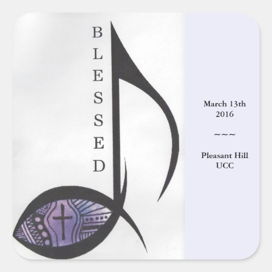 楽器賛美ステッカー スクエアシール (正面)