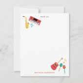 楽器 ミュージック テーマ パターン サンキューカード (正面)