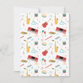 楽器 ミュージック テーマ パターン サンキューカード (裏面)