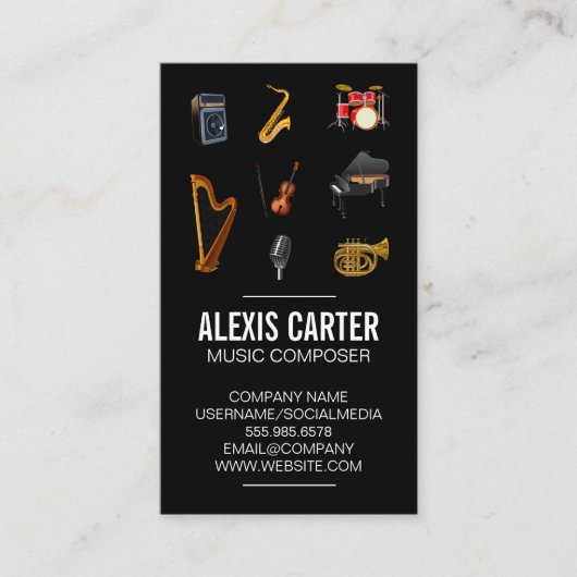 楽器 | 作曲者 名刺 (正面)