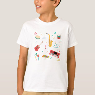 楽器 音楽 テーマ パターン Tシャツ