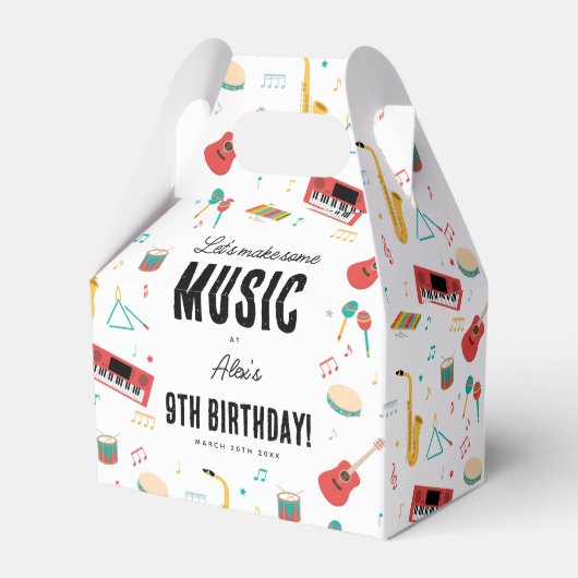 楽器 音楽 テーマ 誕生日パーティー フェイバーボックス (正面サイド)