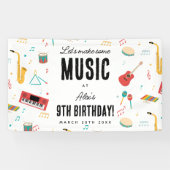 楽器 音楽 テーマ 誕生日パーティー 横断幕 (横)