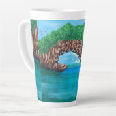 楽園でのスキューバダイビング カフェラテマグ (左アングル)