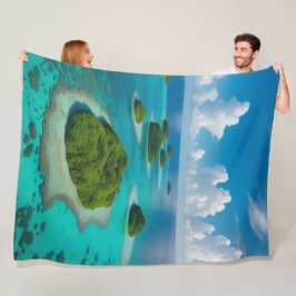 「楽園で自分自身を包む：熱帯列島 フリースブランケット