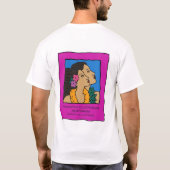 楽園によって見つけられるロゴ-ピンク Tシャツ (裏面)