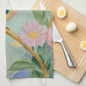 楽園に住む穏やかなキングフィッシャーフローラ キッチンタオル (四つ折り)