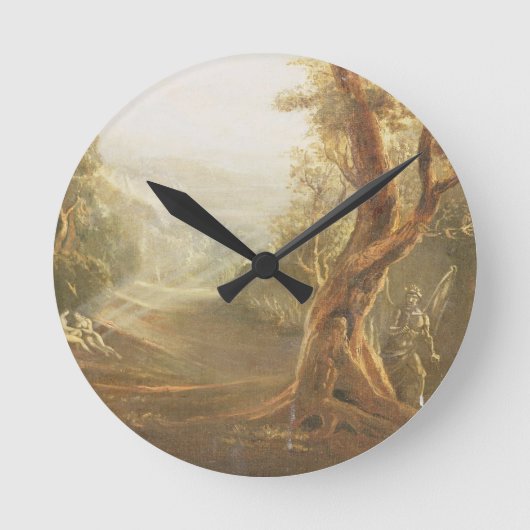 楽園のアダムそしてイブを、から熟視するSatan ラウンド壁時計 (正面)