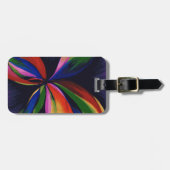 楽園のカラフルな抽象美術の荷物のラベル ラゲッジタグ (正面横)